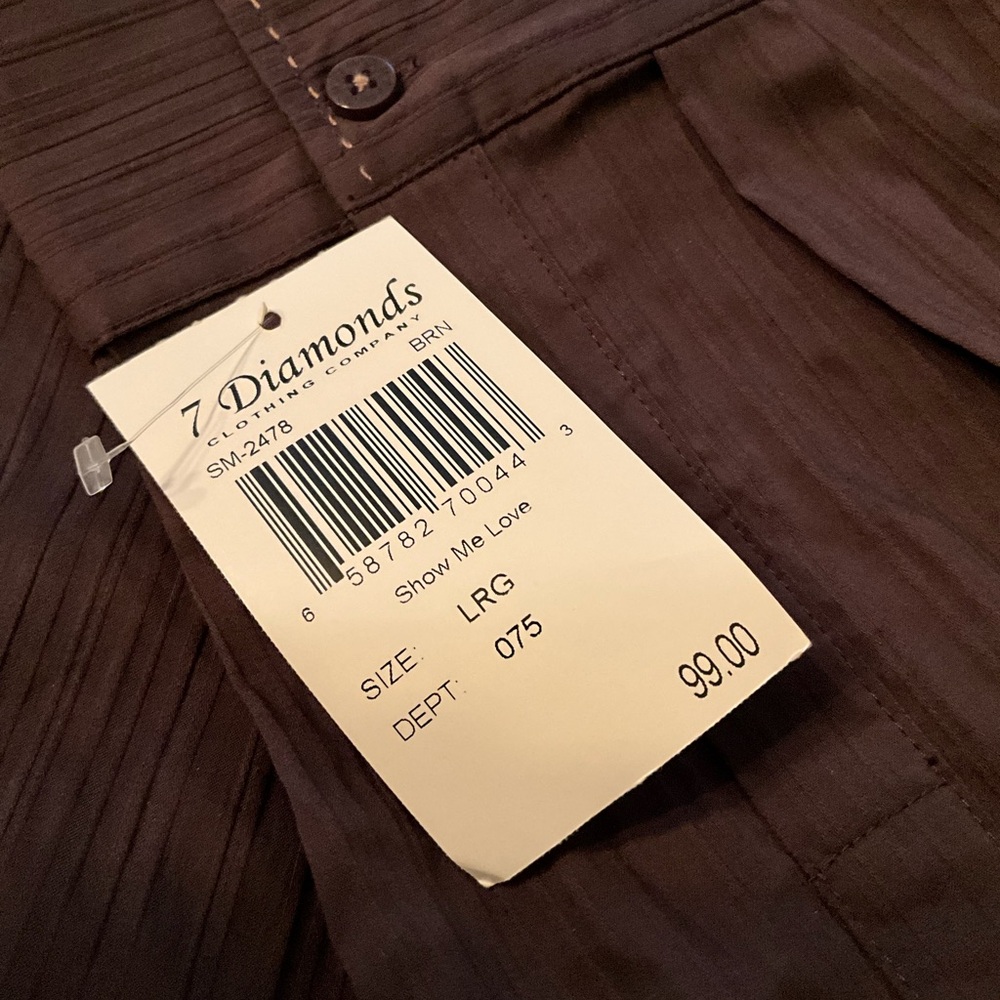 7 Diamonds Men's Long Sleeve Large Shirt NWT - Picture 7 of 8